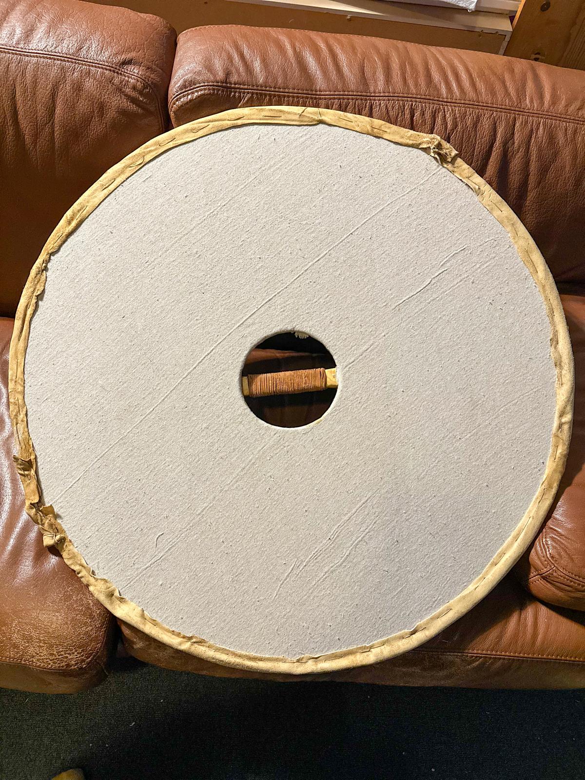 A handmade Viking shield that hasn't quite been finished